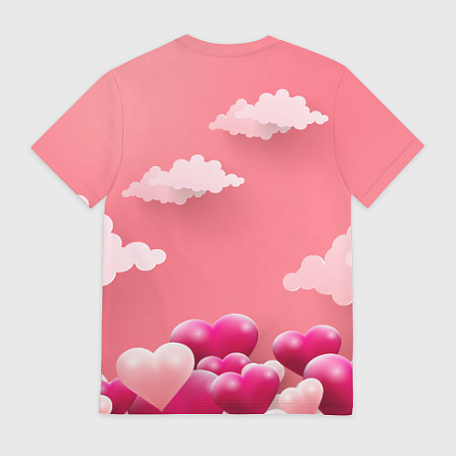 Мужская футболка Inzoi сердечки и облака / 3D-принт – фото 2