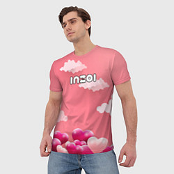 Футболка мужская Inzoi сердечки и облака, цвет: 3D-принт — фото 2