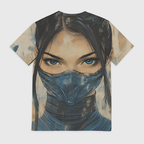 Мужская футболка Портрет Китаны - Мортал комбат / 3D-принт – фото 2