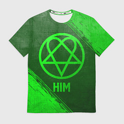 Футболка мужская HIM - green gradient, цвет: 3D-принт