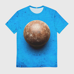Футболка мужская Ядро для талкания на синем, цвет: 3D-принт