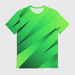 Футболка мужская Сочный зелёный абстрактные полосы, цвет: 3D-принт