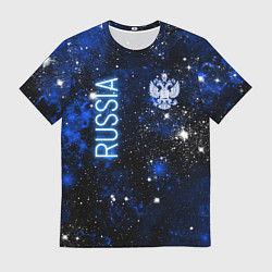 Футболка мужская Звёздное небо России и герб, цвет: 3D-принт