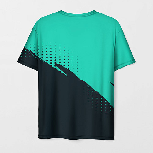 Мужская футболка Color black light blue / 3D-принт – фото 2
