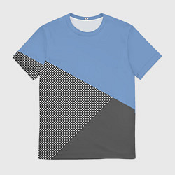 Футболка мужская Сине-серый геометричный, цвет: 3D-принт