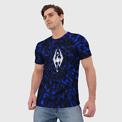 Футболка мужская Skyrim blue energy, цвет: 3D-принт — фото 2
