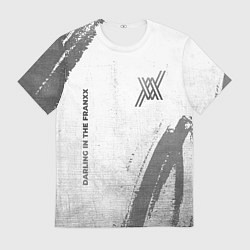 Мужская футболка Darling in the FranXX - white gradient вертикально