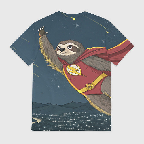 Мужская футболка Ленивец-супергерой / 3D-принт – фото 2