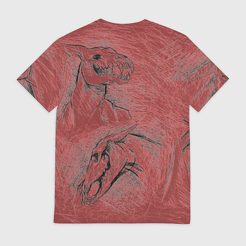 Мужская футболка Черепа лошадей - эскиз / 3D-принт – фото 2