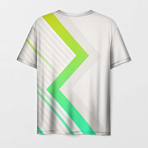 Мужская футболка Color white line green / 3D-принт – фото 2