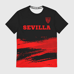 Футболка мужская Sevilla - red gradient посередине, цвет: 3D-принт