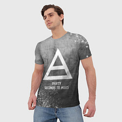 Футболка мужская Thirty Seconds to Mars - grey gradient, цвет: 3D-принт — фото 2