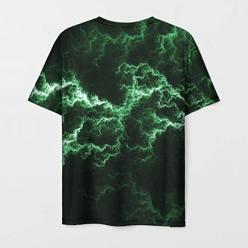 Мужская футболка Lightning green line / 3D-принт – фото 2