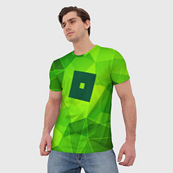 Футболка мужская Roblox green poly, цвет: 3D-принт — фото 2