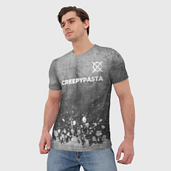 Футболка мужская CreepyPasta - grey gradient посередине, цвет: 3D-принт — фото 2