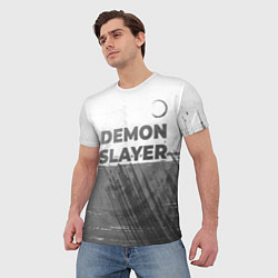 Футболка мужская Demon Slayer - white gradient посередине, цвет: 3D-принт — фото 2
