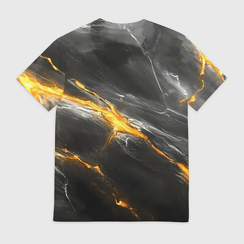 Мужская футболка Россия черно-желтый фон / 3D-принт – фото 2