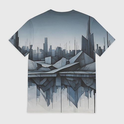 Мужская футболка Небоскребы и скалы / 3D-принт – фото 2