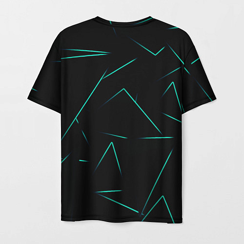 Мужская футболка Color turquoise line / 3D-принт – фото 2