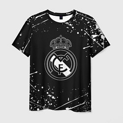 Футболка мужская Real Madrid белые краски, цвет: 3D-принт