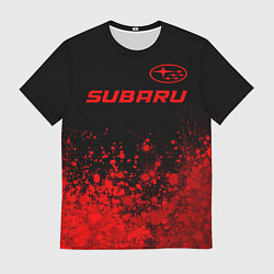 Футболка мужская Subaru - red gradient посередине, цвет: 3D-принт