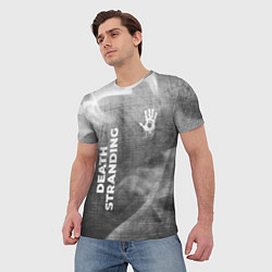 Футболка мужская Death Stranding - grey gradient вертикально, цвет: 3D-принт — фото 2