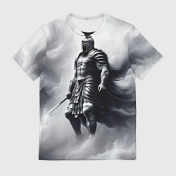 Футболка мужская Спартанский воин среди львов, цвет: 3D-принт