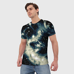 Футболка мужская Космический абстрактный чёрно-синий, цвет: 3D-принт — фото 2