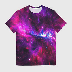 Мужская футболка Неоновый галактический космос