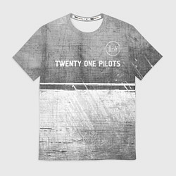 Футболка мужская Twenty One Pilots - grey gradient посередине, цвет: 3D-принт