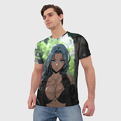 Футболка мужская Смуглая девушка с большой грудью, цвет: 3D-принт — фото 2