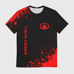 Мужская футболка Great Wall - red gradient вертикально