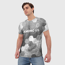 Футболка мужская Among Us - grey gradient посередине, цвет: 3D-принт — фото 2