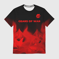 Футболка мужская Gears of War - red gradient посередине, цвет: 3D-принт