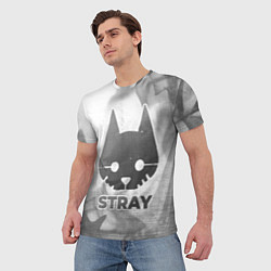 Футболка мужская Stray - white gradient, цвет: 3D-принт — фото 2