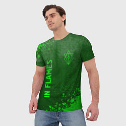 Футболка мужская In Flames - green gradient вертикально, цвет: 3D-принт — фото 2