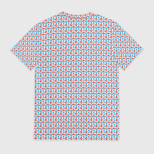 Мужская футболка Красно-синие фигуры на белом фоне / 3D-принт – фото 2