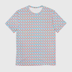 Мужская футболка Красно-синие фигуры на белом фоне