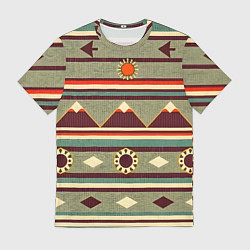 Футболка мужская Этнический мотив с горами, цвет: 3D-принт