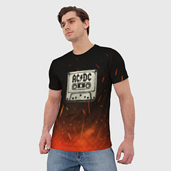 Футболка мужская ACDC лого на кассете, цвет: 3D-принт — фото 2