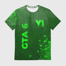 Футболка мужская GTA 6 - green gradient вертикально, цвет: 3D-принт