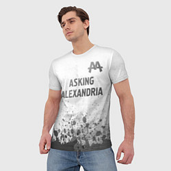 Футболка мужская Asking Alexandria - white gradient посередине, цвет: 3D-принт — фото 2