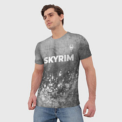 Футболка мужская Skyrim - grey gradient посередине, цвет: 3D-принт — фото 2