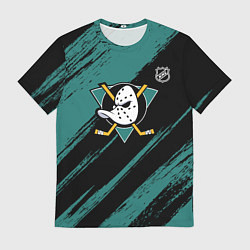 Мужская футболка Анахайм Дакс - зеленая краска