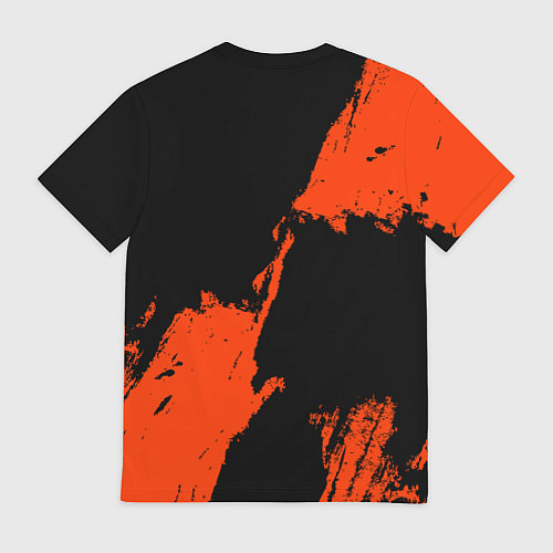 Мужская футболка Анахайм Дакс - оранжевая краска / 3D-принт – фото 2