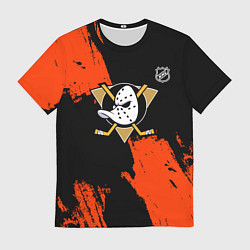 Мужская футболка Анахайм Дакс - оранжевая краска