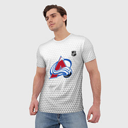 Футболка мужская Колорадо Эвеланш - белый геометрический градиент, цвет: 3D-принт — фото 2