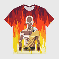 Футболка мужская Saitama in fire, цвет: 3D-принт