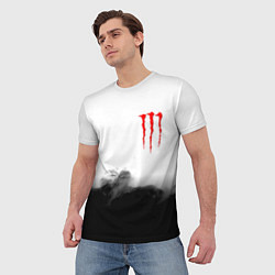 Футболка мужская Monster energy splash smoke, цвет: 3D-принт — фото 2