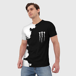 Футболка мужская Monster energy краски белые, цвет: 3D-принт — фото 2